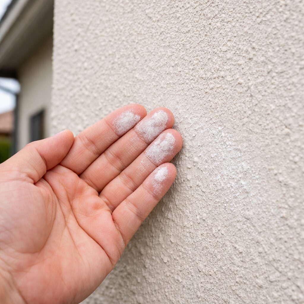 外壁塗装のチョーキング現象 白い粉が出る劣化症状