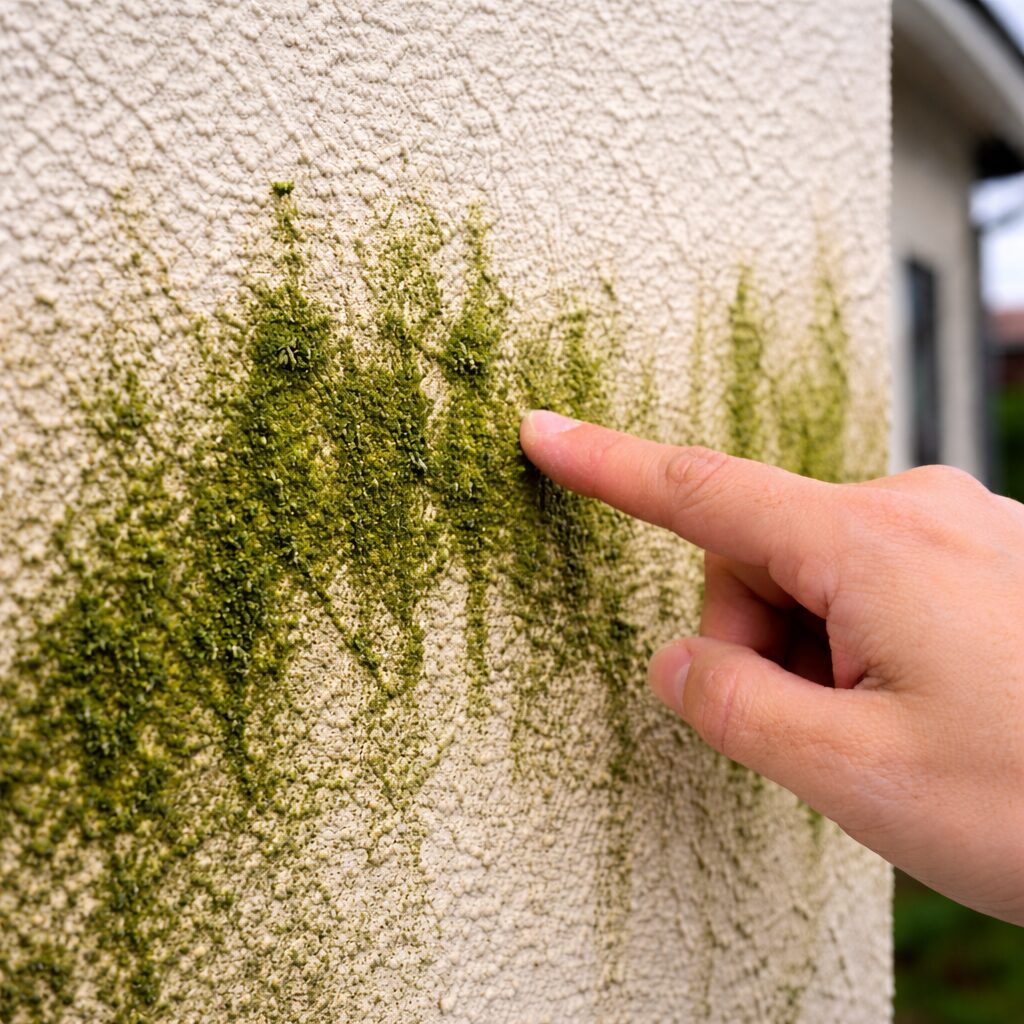 外壁のコケ カビ 藻 防水性能低下による劣化