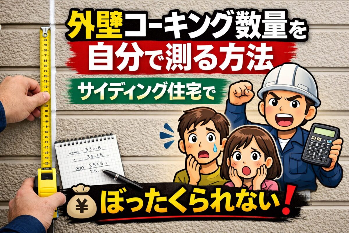 外壁コーキング工事でぼったくられないために数量を測る方法の解説画像