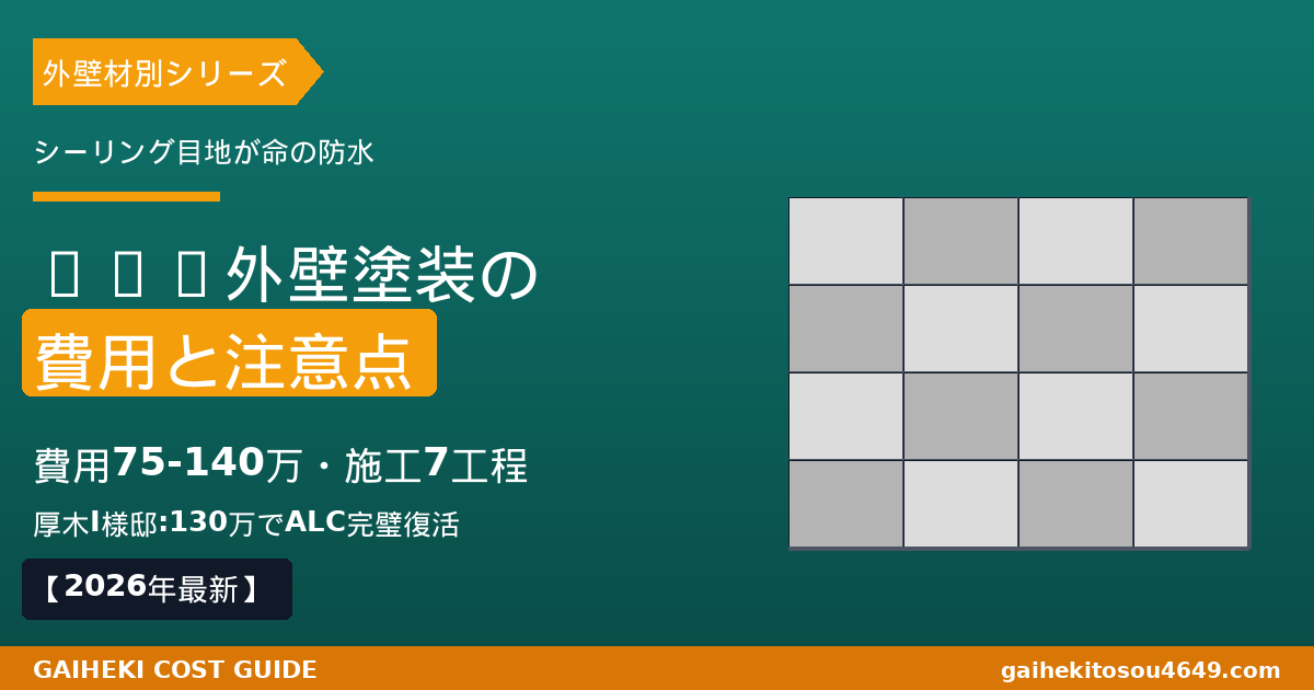 【2026年最新】ALC外壁塗装の費用75-140万円とシーリング目地打ち替えの重要性、厚木I様邸130万円完璧復活実例を職人解説するアイキャッチ画像