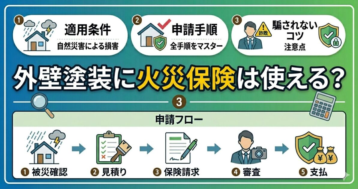 外壁塗装の火災保険申請の条件と手順