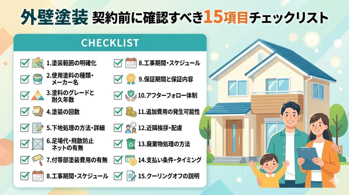 外壁塗装の契約前に確認すべき15項目チェックリスト