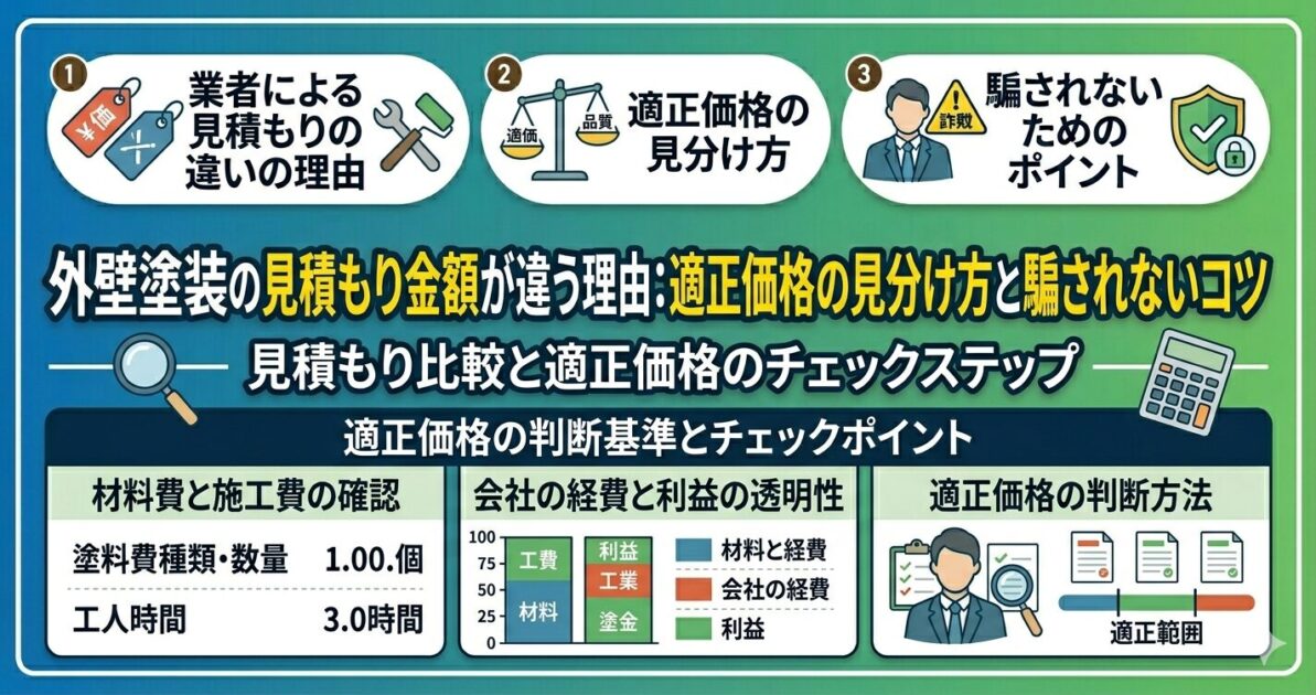 外壁塗装の複数の見積書を比較している施主