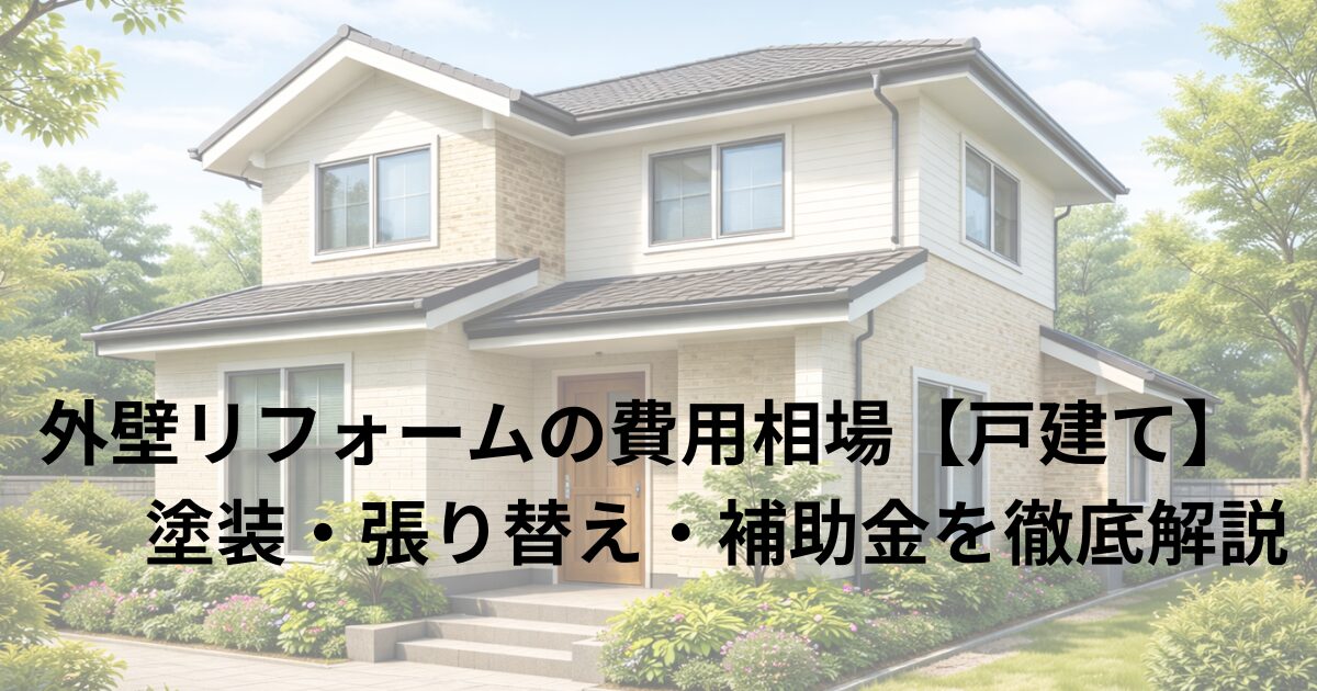 外壁リフォームの費用相場【戸建て】塗装・張り替え・補助金を徹底解説
