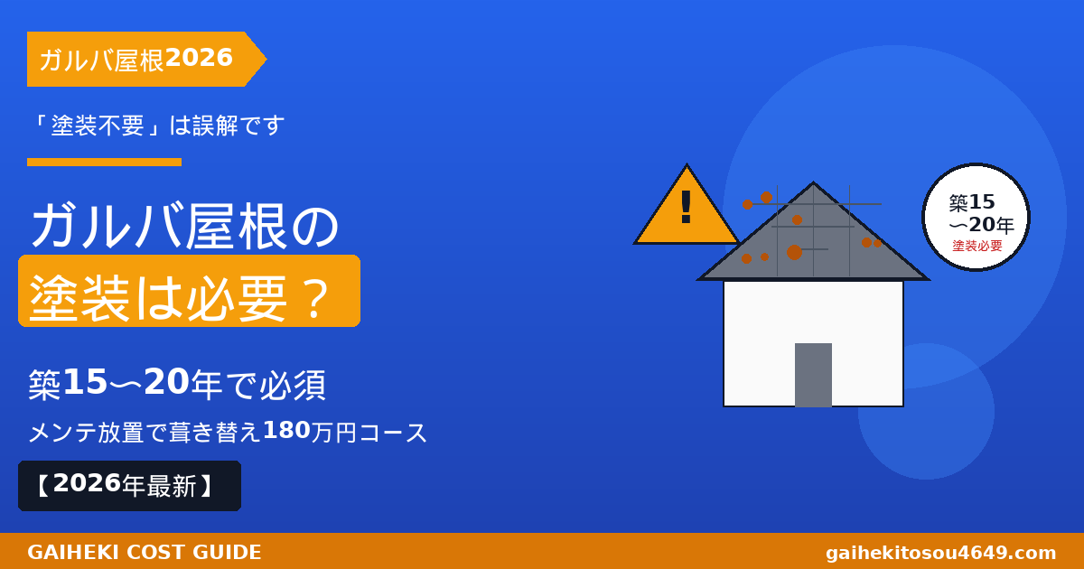 ガルバリウム屋根塗装は必要かの真実【2026年最新】|築15〜20年で必須の理由と塗料選び3ポイントを職人歴20年が現場目線で全公開