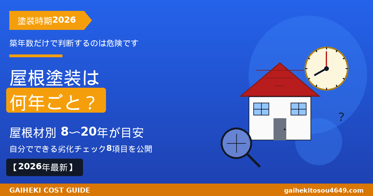 屋根塗装は何年ごとに必要かのプロ判定基準2026年版|屋根材別8〜20年と自分でできる劣化チェック8項目を職人歴20年が現場目線で解説